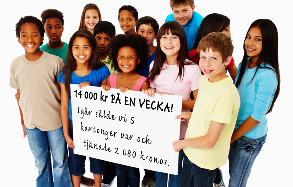 13 skolbarn tjänade 14.000 kronor på en vecka på att sälja ljus